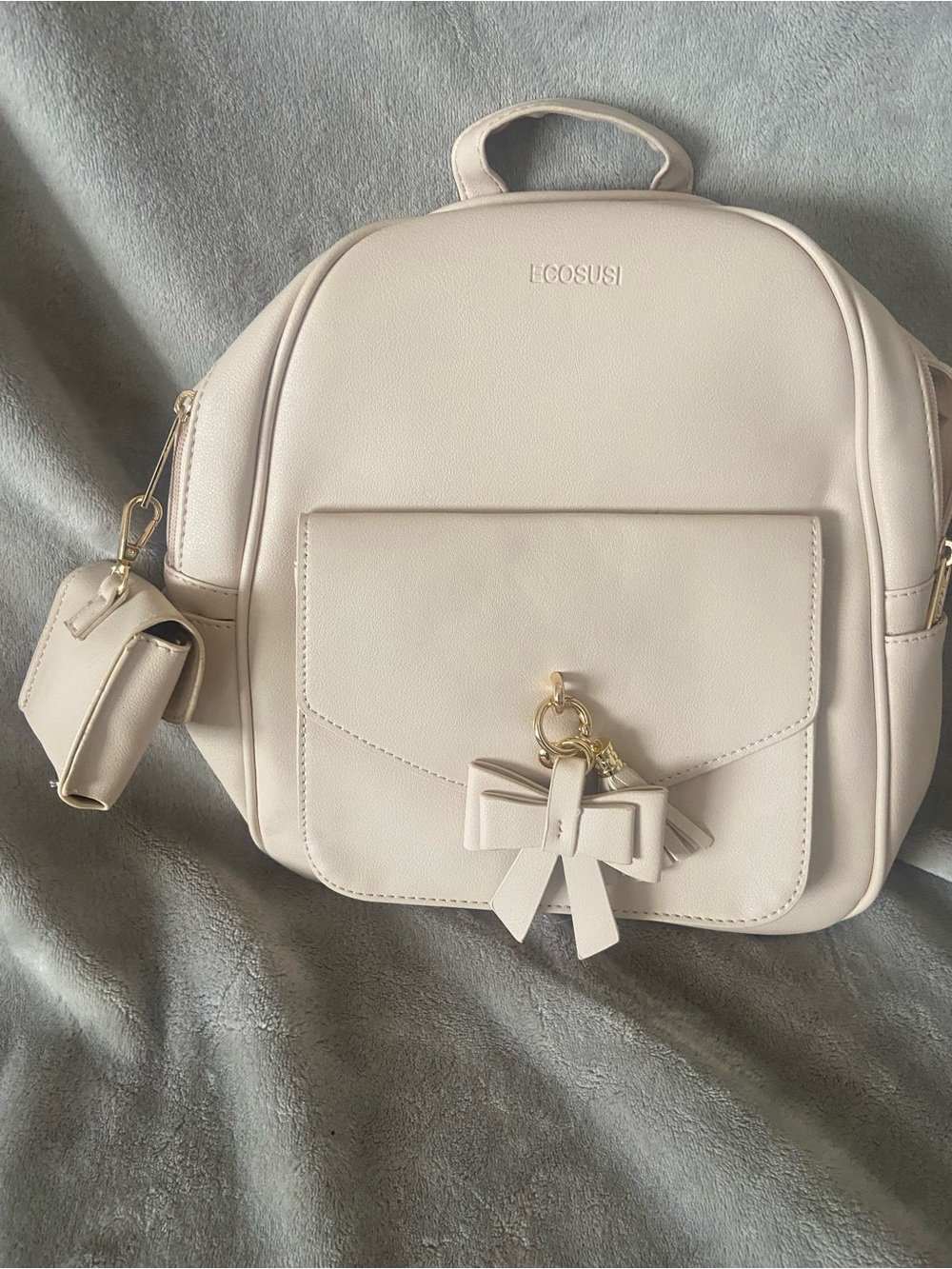 ECOSUSI pale pink Mini Bow Accent Backpack with wallet . New with tags!